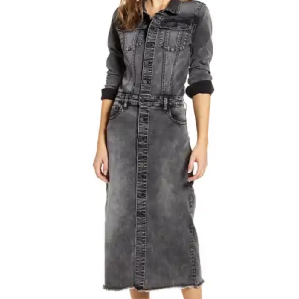 Wash Lab XS Piece dyed denim dress